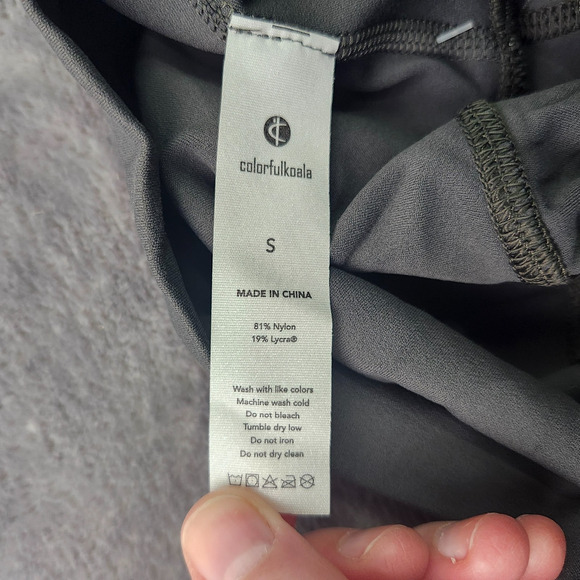 ColorfulKoala Womens Skinny Yoga Pants Nylon/Lycra Dark Carbon sz Small w Pocket - Picture 3 of 8